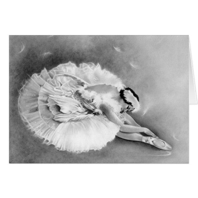 Ballerina Dying Swan Card (Vorderseite (Horizontal))