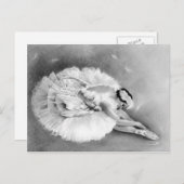 Ballerina Dying Swan Postcard Postkarte (Vorne/Hinten)