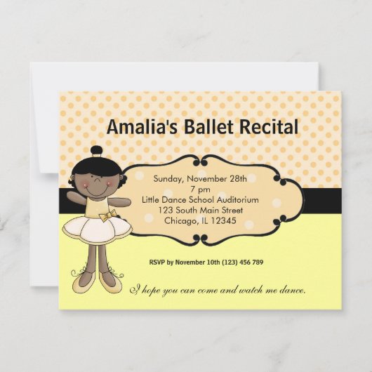 Ballerina Einladung (Vorderseite)