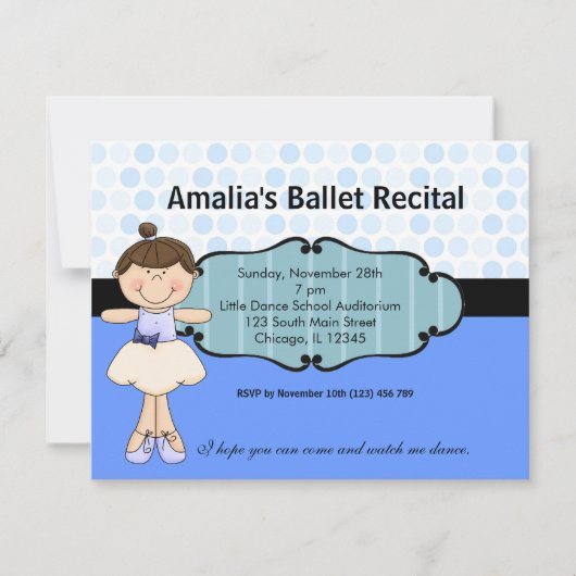 Ballerina Einladung (Vorderseite)