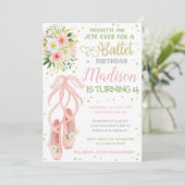 Ballerina Einladung Ballett Geburtstag Einladung (Stehend Vorderseite)