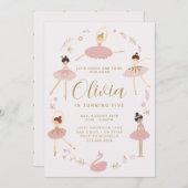 Ballerina Einladung ・ Balletteinladung ・ Moderne (Vorne/Hinten)