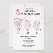 Ballerina Elephant Dance Erwägungsgrund Einladung (Vorderseite)