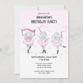 Ballerina Elephant Dance Erwägungsgrund Einladung (Vorderseite)