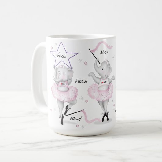 Ballerina Elephant Dance Erwägungsgrund Kaffeetasse (Vorderseite Links)