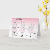 Ballerina Elephant Dance Erwägungsgrund Karte (Gelbe Blume)