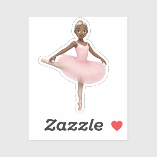 Ballerina Emoji in Pink Tutu Aufkleber (Blatt)
