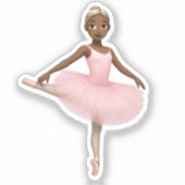 Ballerina Emoji in Pink Tutu Aufkleber (Vorderseite)