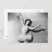 Ballerina en pointe B&W Postkarte (Vorne/Hinten)