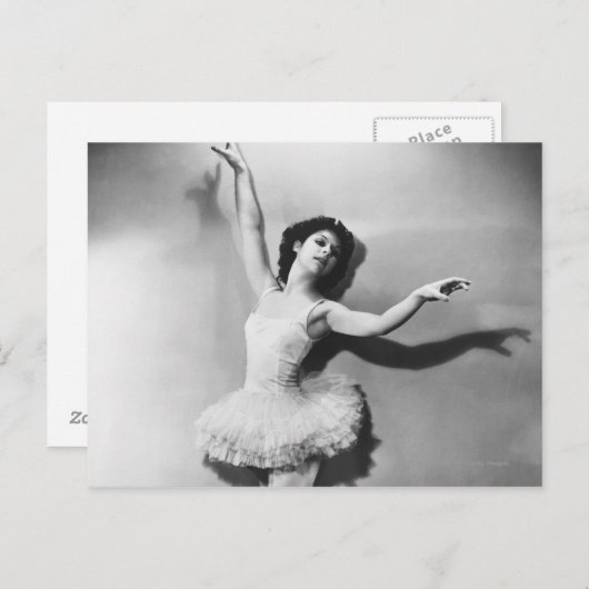 Ballerina en pointe B&W Postkarte (Vorne/Hinten)