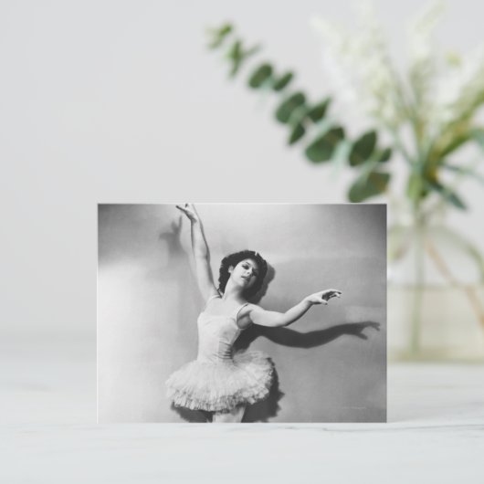 Ballerina en pointe B&W Postkarte (Stehend Vorderseite)