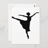 BALLERINA en Pointe (Ballet Dancer Silhouette) ~.p Postkarte (Vorne/Hinten)