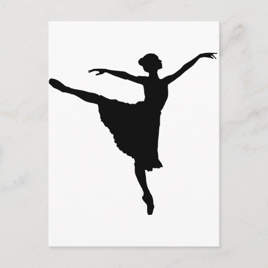 BALLERINA en Pointe (Ballet Dancer Silhouette) ~.p Postkarte (Vorderseite)