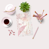 Ballerina en Pointe mit rosa Parasol florale Linde Briefpapier