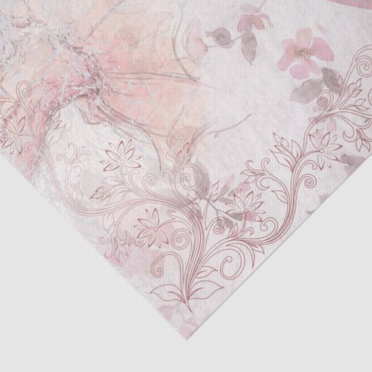 Ballerina en Pointe Pink Parasol Blumendekoupage Seidenpapier (Ausschnitt)