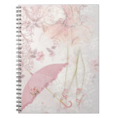Ballerina en Pointe Pink Parasol Floral Notizblock (Vorderseite)