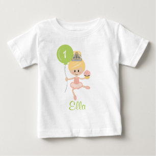 Ballerina-erste Geburtstags-Shirt-Blondine Baby T-shirt