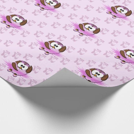 Ballerina-Eule Geschenkpapier (Ecke)