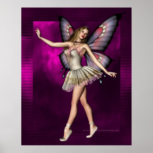 Ballerina Fairy Artwork D1 Poster Print (Vorne)
