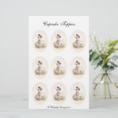 Ballerina Fairy Cupcake Toppers Briefpapier (Stehend Vorderseite)