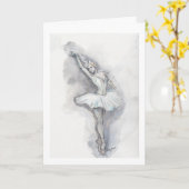 Ballerina Faltkarte Karte (Gelbe Blume)