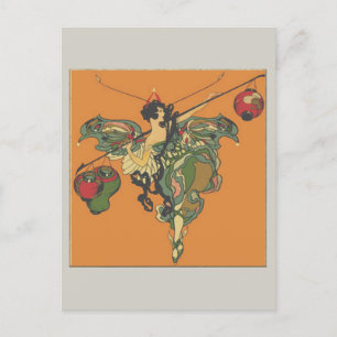 Ballerina Fee mit Lanterns Postkarte