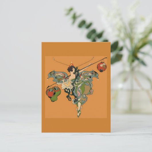 Ballerina-Fee mit Lanterns Postkarte (Stehend Vorderseite)