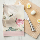 Ballerina-Fee mit rosa Grenzen Küchentuch (Viertel Falte)