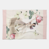 Ballerina-Fee mit rosa Grenzen Küchentuch (Horizontal)