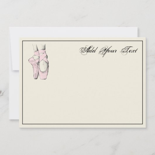 Ballerina Feet auf der Pointe #2 Lt Pink Note Card Mitteilungskarte (Vorderseite)