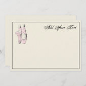 Ballerina Feet auf der Pointe #2 Lt Pink Note Card Mitteilungskarte (Vorne/Hinten)