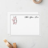 Ballerina Feet auf der Pointe #2 Lt Pink Note Card Mitteilungskarte (Vorderseite/Rückseite Beispiel)