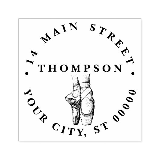 Ballerina Feet auf Pointe #1 Name Rücksendeadresse Gummistempel (Prägung)