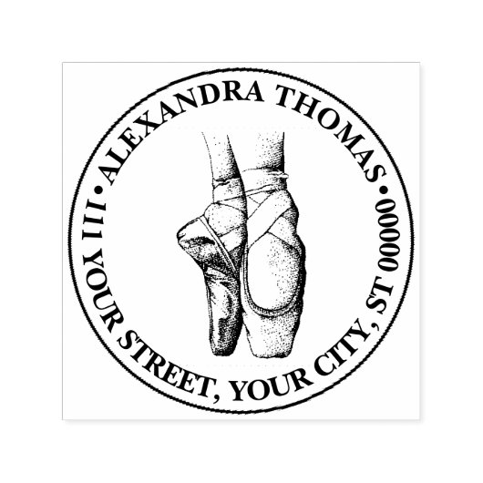 Ballerina Feet auf Pointe #1 Name Rücksendeadresse Permastempel (Design)