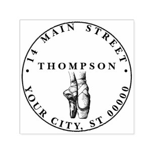 Ballerina Feet auf Pointe #1 Name Rücksendeadresse Permastempel