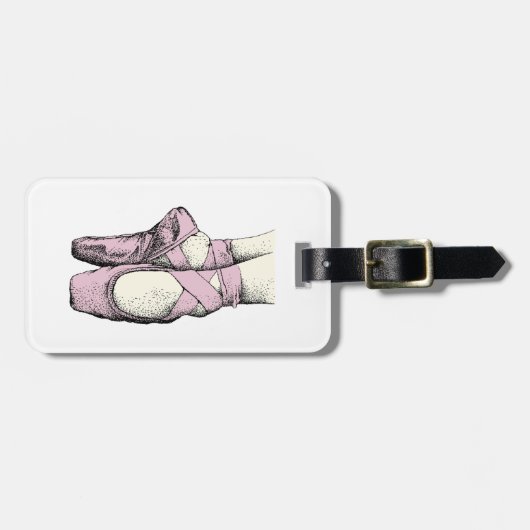 Ballerina Feet auf Pointe #3 Lt Pink Gepäckanhänger (Vorderseite horizontal)