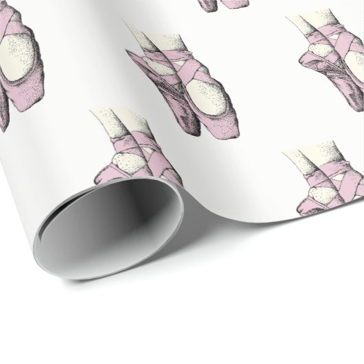 Ballerina Feet auf Pointe #3 Lt Pink Geschenkpapier (Rolleneckpunkt)