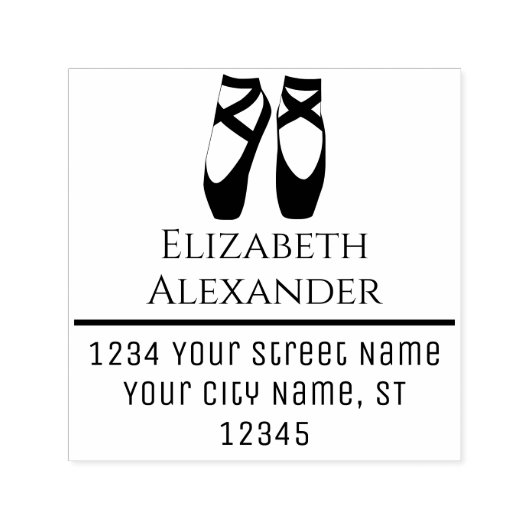 Ballerina Feet Toe Shoes auf Pointe #2 Name Adress Permastempel (Design)
