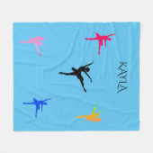 Ballerina Fleece Decke mit personalisiertem Namen. (Vorderseite (Horizontal))