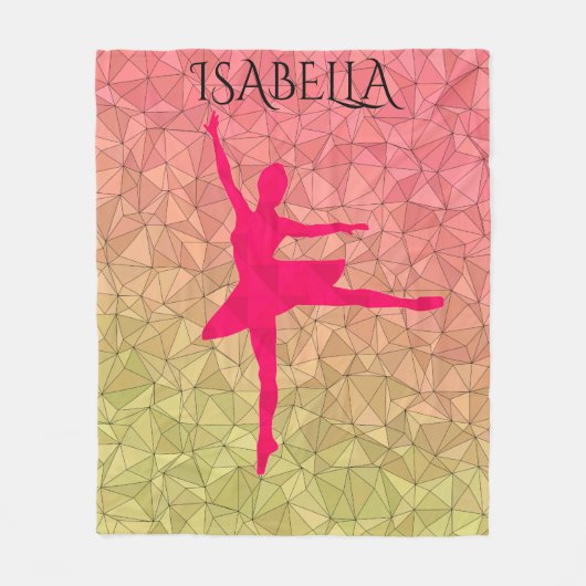 Ballerina Fleece Decke personalisiert mit Namen. (Vorderseite)