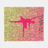 Ballerina Fleece Decke personalisiert mit Namen. (Vorderseite (Horizontal))