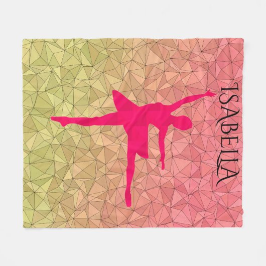 Ballerina Fleece Decke personalisiert mit Namen. (Vorderseite (Horizontal))