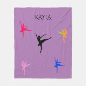 Ballerina Fleecedecke mit personalisiertem Namen. (Vorderseite)