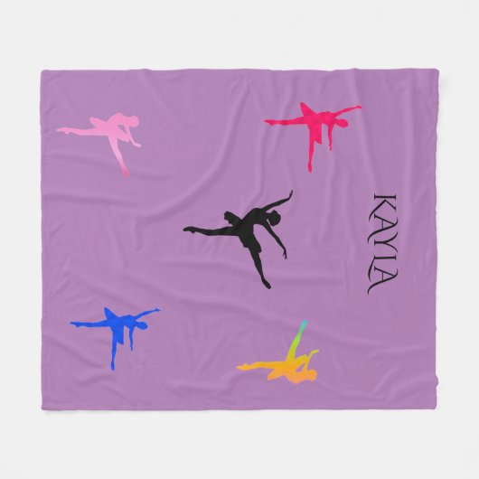 Ballerina Fleecedecke mit personalisiertem Namen. (Vorderseite (Horizontal))