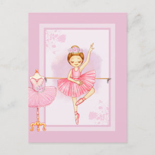 Ballerina Flora Einladung Postkarte