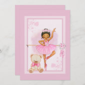 Ballerina floraEinladung Einladung (Vorne/Hinten)