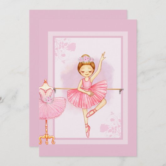 Ballerina floraI Einladung (Vorne/Hinten)