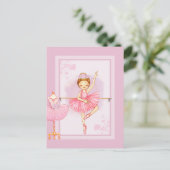 Ballerina floraI Einladung Postkarte (Stehend Vorderseite)