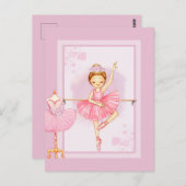 Ballerina floraI Einladung Postkarte (Vorne/Hinten)