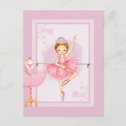 Ballerina floraI Einladung Postkarte (Vorderseite)